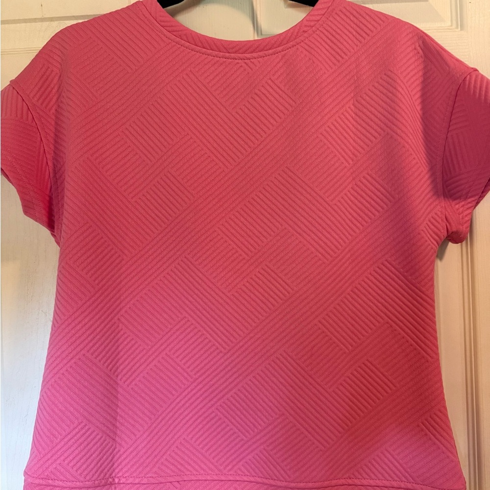 Pink Textured Women's Short Set